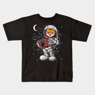 Astronaut Accordion Shiba Inu Coin To The Moon Shib Army Crypto Token Cryptocurrency Blockchain Wallet Birthday Gift For Men Women Kids Kids T-Shirt